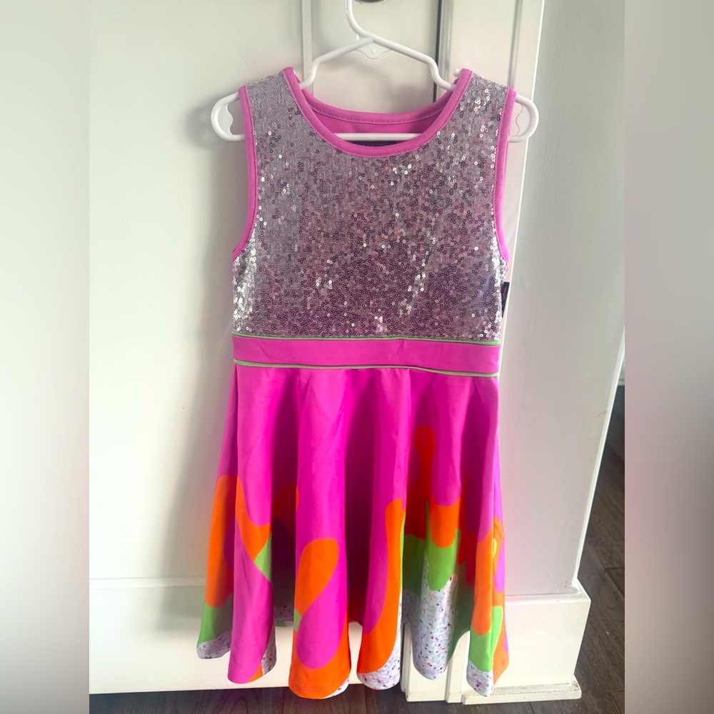 JoJo’s Closet girls sleeveless dress pink‎ with silver sequins - Size 6/6X